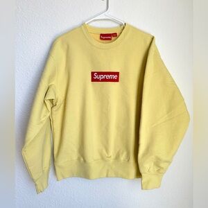 Supreme Box Logo Crewneck (FW22) Pale Yellow Medium NWOT